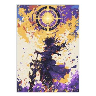 Imagem de Placa Decorativa Espadachim Ilustração 8 Bits Gamer Games Anime Decoração Poster Quarto Sala