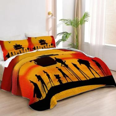 Imagem de Allenjoy Colchas King Size Pirate's Odyssey Conjunto de cama de anime japonês, tecido lavável com 2 fronhas SC00090-007