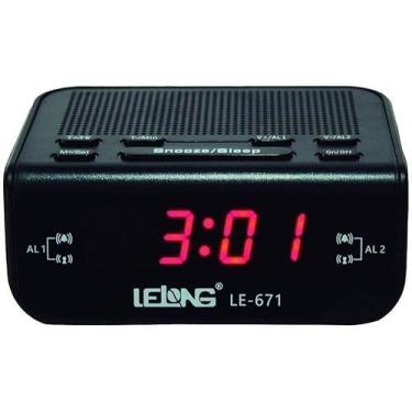 Imagem de Relógio Despertador Digital Elétrico de Mesa com Rádio AM/FM 671 – Estilo e Funcionalidade