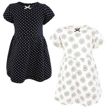 Imagem de Hudson Baby Vestidos de algodão para bebês e meninas, Margarida neutra, 9-12 Meses