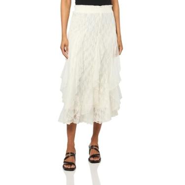 Imagem de Lucky Brand Saia midi de renda feminina, Creme, G