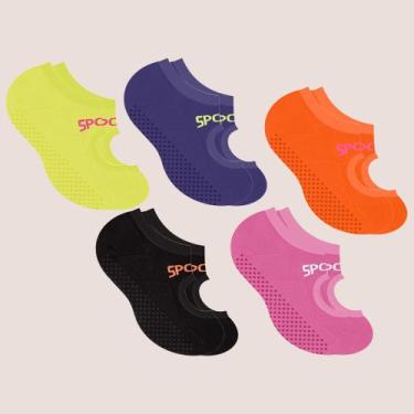 Imagem de Kit 10 Meias Sapatilha Antiderrapante Yoga Pilates Selene, Sortido,  3