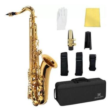 Imagem de Saxofone Sax Tenor Bb Laqueado Si Bemol C/ Case Michael
