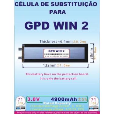 Imagem de 2 Células (2pcs) Nucleo Bateria Gpd Win 2 4900mah 3.8v - bgb