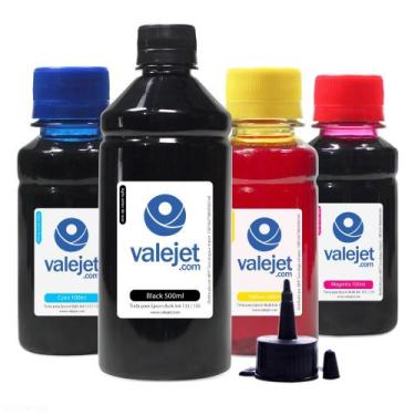 Imagem de Compatível: Kit 4 Tintas para  Bulk Ink 135  133 Black 500ml Coloridas