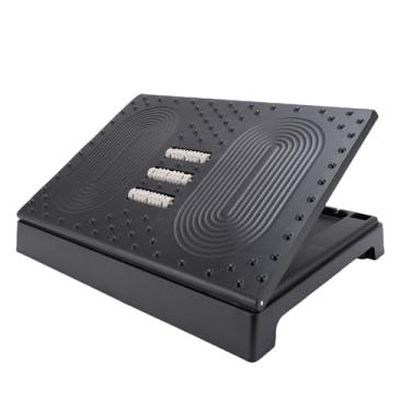 Imagem de Zhjvihx Sob o Apoio de pé, 42 X 31cm Ergonômico para Os Pés Descanso para Mesa Com 5 Ajustes de Altura Superfície de Massagem Non Slip PP Plastic for Office Home Travel Home Travel (Preto)