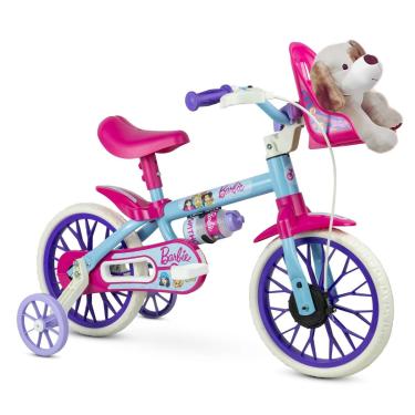 Imagem de Bicicleta Infantil 3 a 5 Anos Barbie Aro 12 Bike Com Rodinhas E Cadeirinha Nathor
