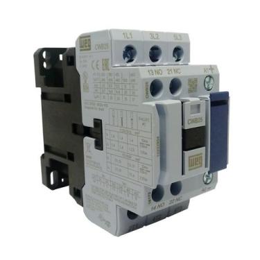 Imagem de Contator 110V 25A Weg Tripolar 1NA 1NF CWB25-11-30D13