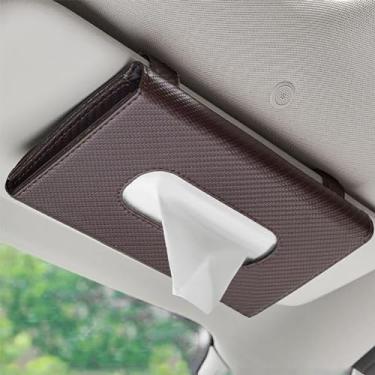 Imagem de quierobe Porta-Guardanapos Para Carro - Viseira De Tecido Vermelho, Preto, Marrom, Bege, Caixa Lenços, Dispensador Máscara Sol, Veículo, Couro, Banco Traseiro, Capa Papel