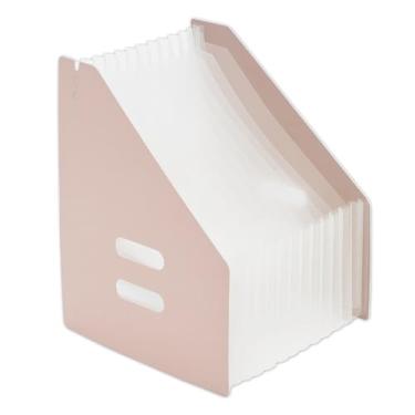 Imagem de Y YOMA Pacote com 2 porta-revistas expansíveis com 13 bolsos | Organizador de arquivos sanfonado de plástico portátil para mesa A4, tamanho carta, armazenamento de documentos, casa, escritório, escola