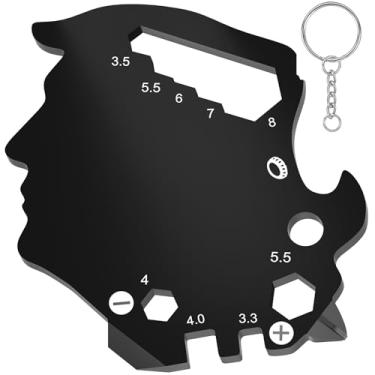 Imagem de Engraçado 12 em 1 EDC Multitool inspirado em figuras políticas – Ferramenta portátil de aço inoxidável com chaves de fenda, abridor de garrafa, presente de aniversário dos namorados Páscoa para homens