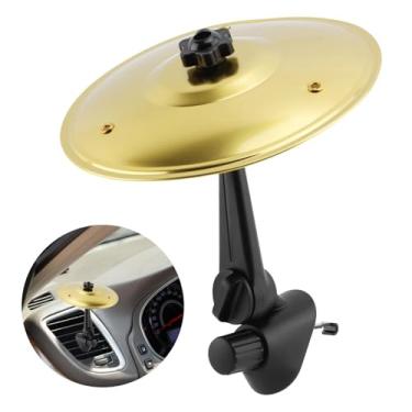 Imagem de Saída de ar para pratos de carro, mini prato de bateria para painéis, acessório de carro musical divertido para amantes de música, fácil de encaixar pratos para todos os veículos (Cor: ouro)