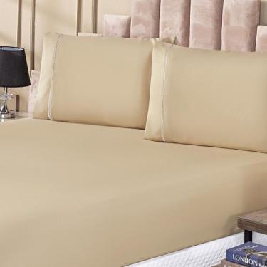 Imagem de Jogo De Lençol Porcelana 300 Fios Ponto Palito King 3 Peças - Vitor Bo