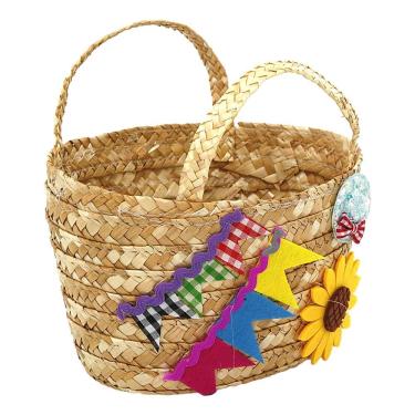 Imagem de Cesta Palha Junina 12x20cm Playfun - Item Variado