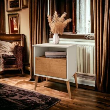 Imagem de Mesa De Cabeceira Cancun Off White E Naturalle Bechara