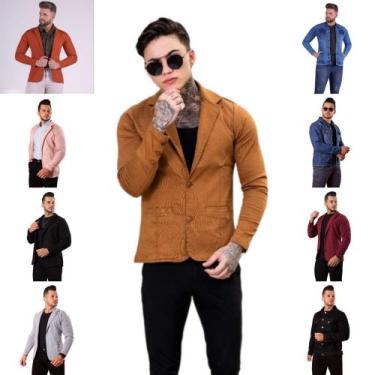 Imagem de Blazer Masculino Slim Fit Skinny Esporte Fino Sarja com Elastano super