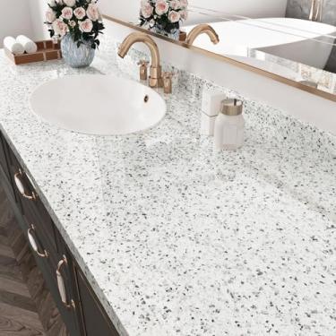 Imagem de Wallderful Papel de Parede de Granito para Bancadas - Branco - Removível e Autoadesivo - Impermeável - 40 x 198 cm - 80 m² - Vinil - Resistente a Manchas - 1 Unidade