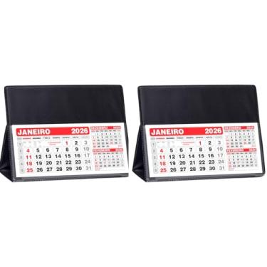 Imagem de Calendário De Mesa 2026 Executivo PVC Escritório Diária Mensal Semanal Planner (2 unidades)