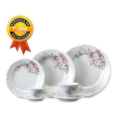 Imagem de Jogo Jantar Chá E Café 56 Peças Porcelana Schmidt Eterna 8 Pessoas - P