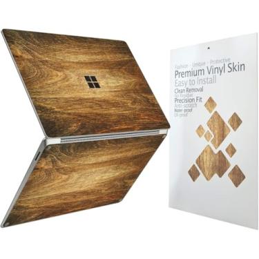 Imagem de Adesivo decalque de capa protetora ultrafina para laptop Microsoft 2025 Surface de 13 polegadas (PC Copilot), fácil de aplicar, antiarranhões, película de vinil livre de resíduos [textura de madeira 2