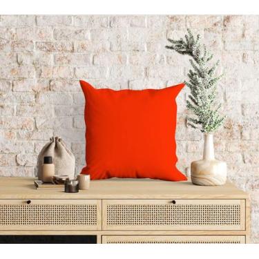 Imagem de Almofada Com Enchimento Color Block Lisa Vermelho Alaranjado - Core De