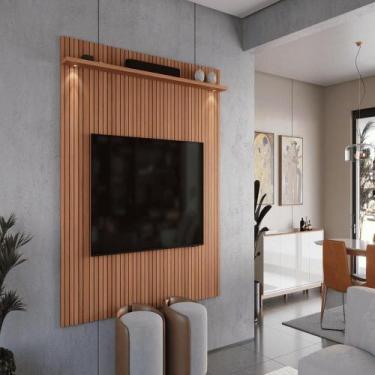 Imagem de Painel para tv Iraque jequitiba ripado 3d - CASA H