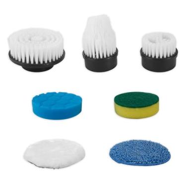 Imagem de lasuroa 7un. Cabeças de Escova de Substituição para Escova Elétrica Rotativa, Compatível com a Maioria das Escovas Sem Fio Almofadas Multiuso para Cozinha, Casa Banho, Chuveiro, Azulejo