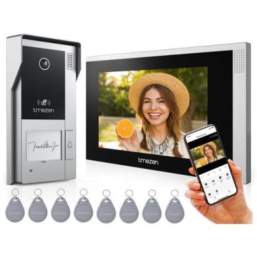 Imagem de Sistema de intercomunicação de vídeo WiFi Doorbell TMEZON Monitor de 7