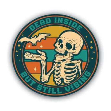Imagem de Pacote de adesivos de vinil icônico retrô de esqueleto engraçado – Decalque impresso UV impermeável de 12 cm – Várias citações sarcásticas diferentes – Peel & Stick – Várias variações – MKS2328 (Still