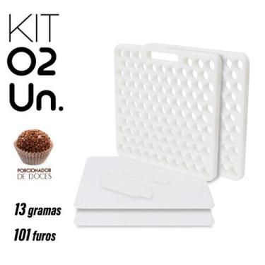 Imagem de 2 Placa Porcionadora de Doces Brigadeiro 13g 101 Furos Promo - Tribo S