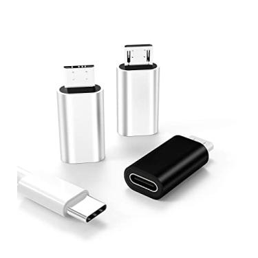 Imagem de Adaptador Micro USB macho para USB C fêmea (pacote com 3) conversor de cabo carregador tipo C, cabo de porta Thunderbolt para carregamento, conector Android compatível com Samsung Galaxy S6 S7 A8 Edge