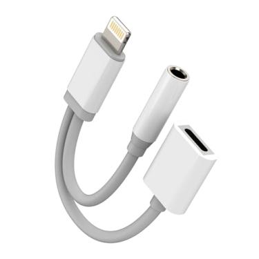 Imagem de Lightning para divisor de 3,5 mm (2 em 1) para iPhone, adaptador AUX, conector de fone de ouvido, cabo dongle para Apple MFI certificado para iPad 11, 12, 13, 14, Pro, 8 Plus, cabo conversor de