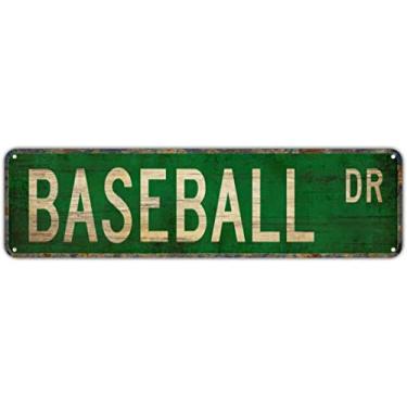 Imagem de Placa de metal placa de latão BASEBALL placa vintage placas de metal engraçadas placas de metal retrô placa de metal de alumínio para escritório, cozinha, jardim, parede, bab, clube, café, decoração