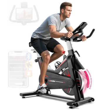 Imagem de Bicicleta ergométrica, WENOKER Bicicleta ergométrica para uso doméstico/interno, bicicleta interna com acionamento silencioso por cinto, volante pesado e visor digital para academia em casa, treino