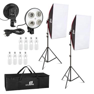 Imagem de SOU FOTO Kit Completo Softbox Quadruplo com 8 Lâmpadas de 45w, Tripé de Iluminação e Bolsa de Transporte para Fotos e Vídeos (110v)