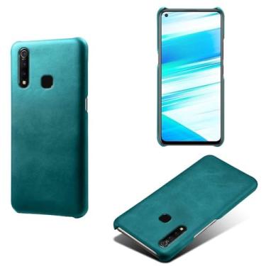 Imagem de Capa para vivo Z1 Pro,Proteção contra quedas,Casca de volta de cor sólida simples,Design de couro de imitação de plástico-Green