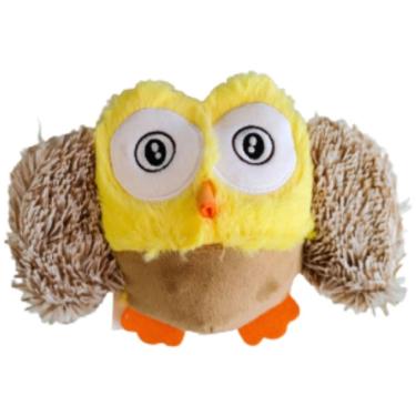 Imagem de Brinquedo de Pelúcia Coruja Amarela Com Apito Savana Pet