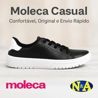 Imagem de Tênis Moleca Casual Preto Liso Básico 5791.100 Feminino, Preto, 36
