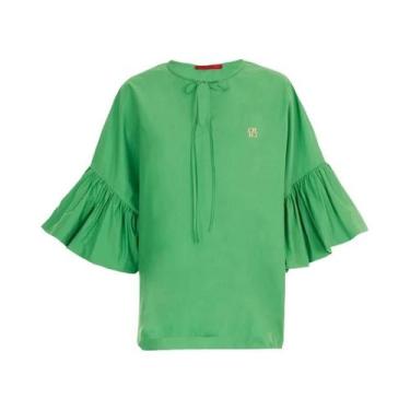 Imagem de Blusa Vintage Feminina De Verão Solta Casual Com Manga Curta Moda Femi