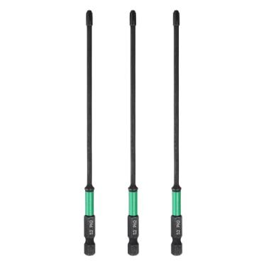 Imagem de HARFINGTON 3 peças de chave de fenda Phillips de impacto número 2 PH2, haste sextavada de 1/10.2 cm, 150 mm de comprimento, haste magnética de 0,3 cm, chave de fenda industrial de aço S2 para chaves