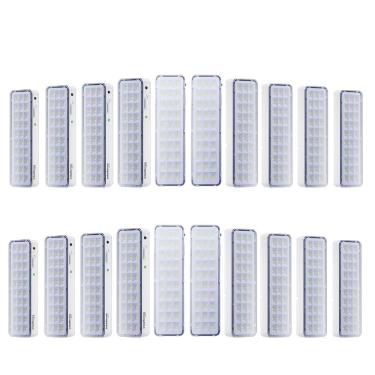 Imagem de Kit 20 Luminárias de Emergência Led Intelbrás Autônoma Lea 31 com 30 Leds Branco Bivolt