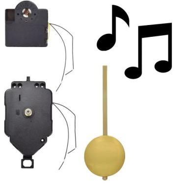 Imagem de Máquina para Relógio de Parede Musical com Pêndulo de Metal Tic-Tac - 