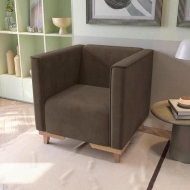 Imagem de Poltrona Ravena Kappesberg Veludo Marrom