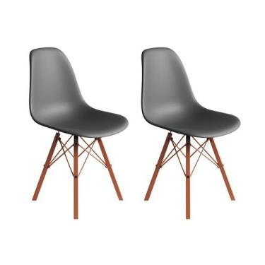 Imagem de Conjunto 2 Cadeiras Eames Estilo Moderno em Ferro Cobre com Assento Ci