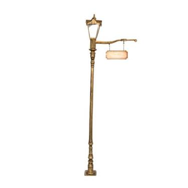 Imagem de Poste Colonial Leblon Jardim Alumínio Suporte de Placa 234cm - Luminár