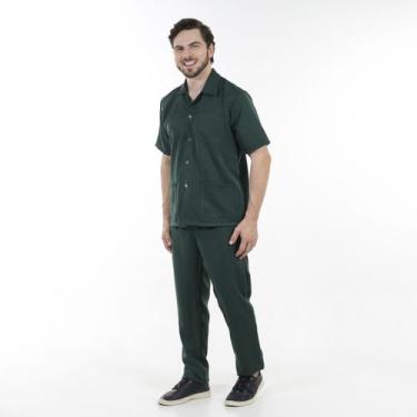 Imagem de Conjunto Masculino em Tecido Oxford para Serviços Gerais Jaleco Aberto