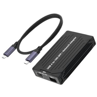 Imagem de GLOTRENDS Adaptador de rede Ethernet ST7464 USB4 para SFP de 10 GB, compatível com portas USB4/Thunderbolt 3/4, compatível com redes multi-Gig e Gigabit