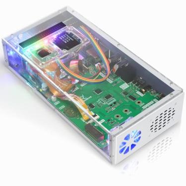 Imagem de FREENOVE Kit de capa de computador para Raspberry Pi 5 com ventilador de resfriamento, slot SSD M.2 NVMe de 1231 MB/s, câmera de 5 MP, tela OLED de 0,96 polegadas, alto-falantes estéreo embutidos, 3,5