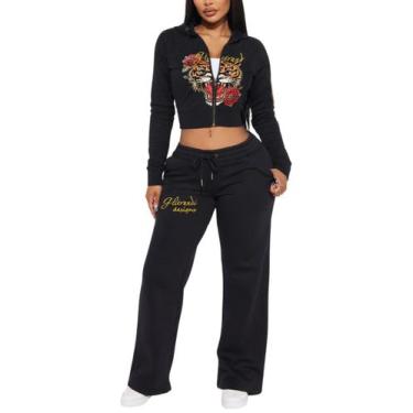 Imagem de Agasalho de treino Glitrandi, moletom com estampa de moda e moletom re