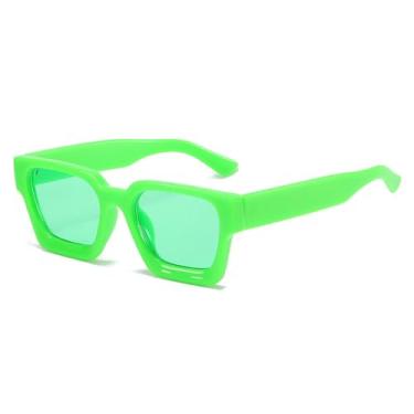 Imagem de Óculos de Sol Feminino Candy Color com Lentes Degradê e Proteção UV400, Estilo Punk, para Esportes ao Ar Livre, Corrida e Ciclismo, Cor Verde Ciano